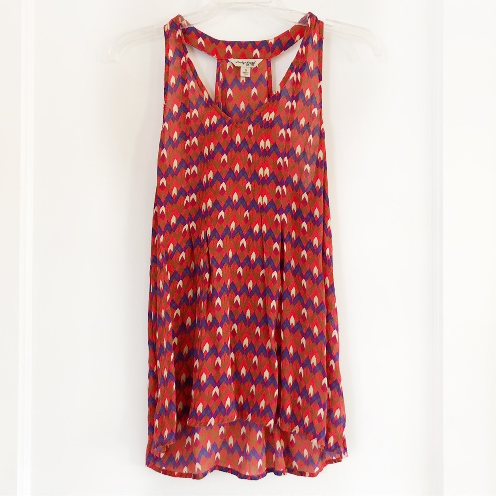 Lucky Brand Funky Geometric Print Tank Blouse